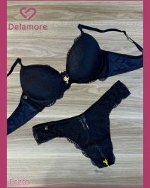 CONJUNTO PRE MOLDADO DE TACTEL COM RENDA CORPO FINO