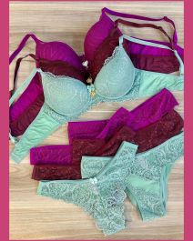CONJUNTO TRIO DE TACTEL COM RENDA RECORTES