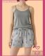CJ BABY DOLL DE ALCINHA COMPOSE EM MALHA SUEDINE